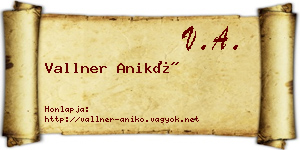 Vallner Anikó névjegykártya